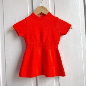 Vintage 60s Mod Groovy Piccolino Gino Paoli Acrylic Knit Toddler Mini Dress 2T